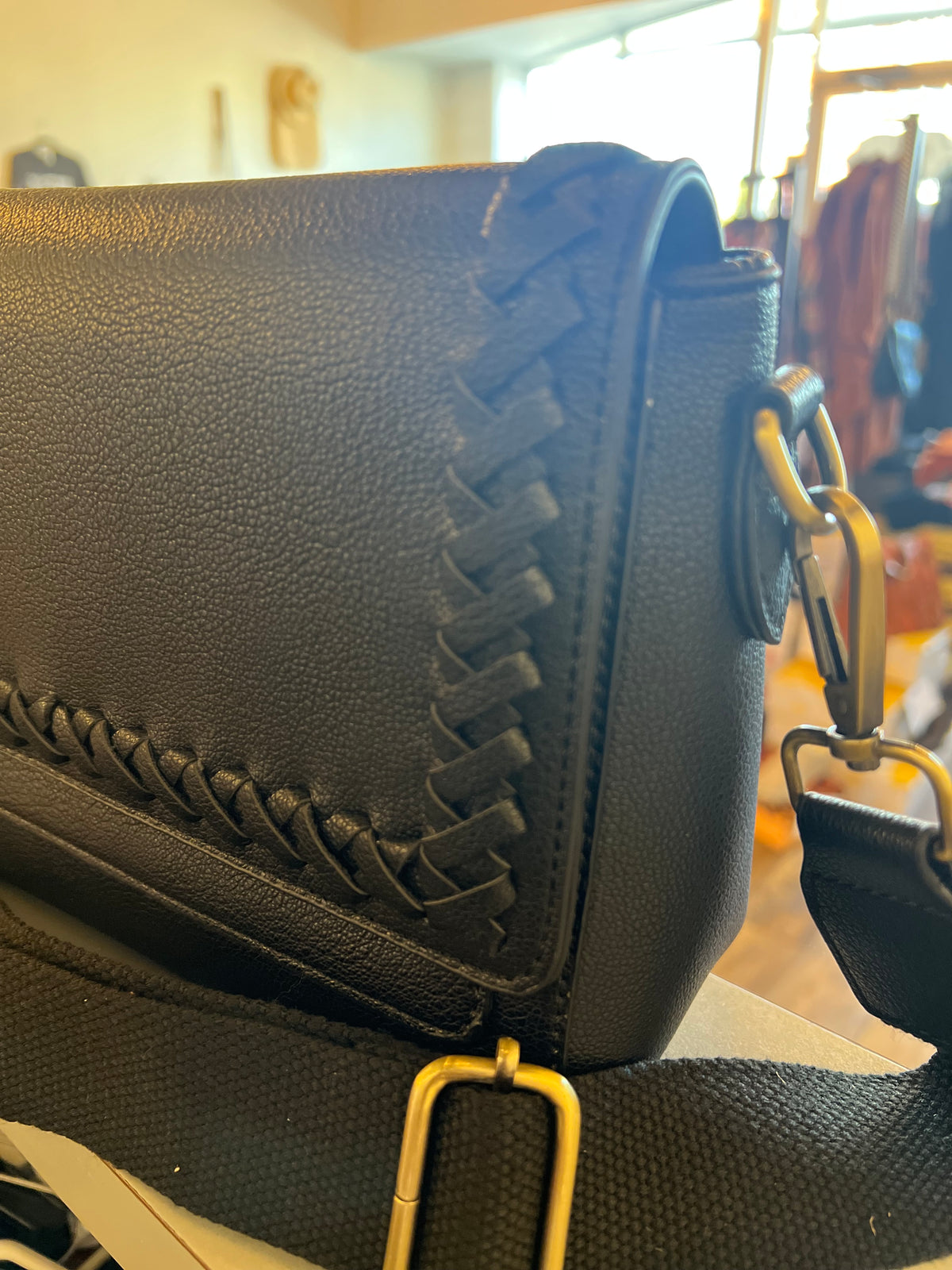 Black Francesca Flap Purse