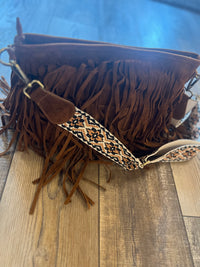 Brown Fringe Crossbody