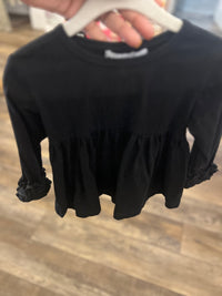 Kids Black Ruffle Top