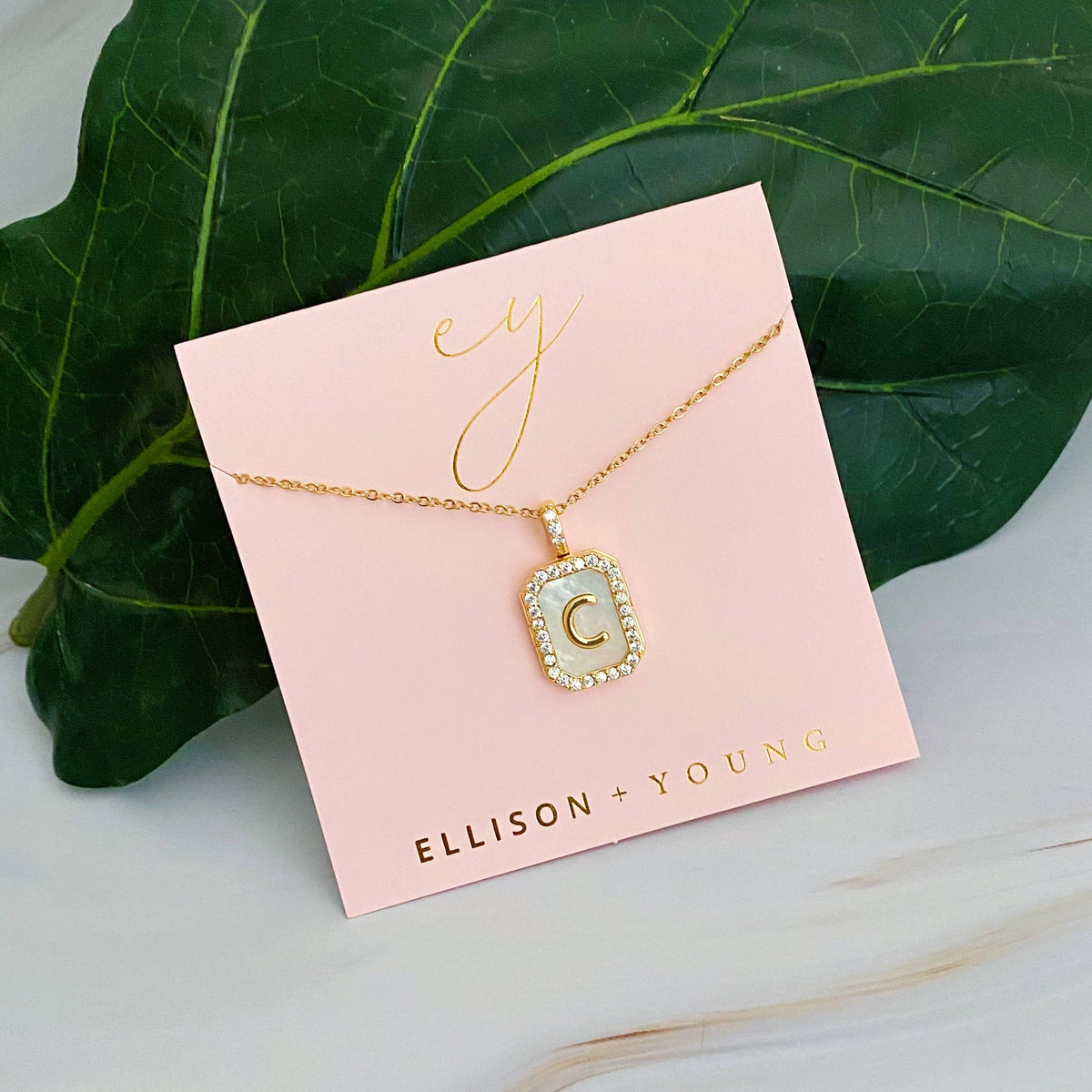 Ellison+Young - Initial Deco Open Locket Pendant Necklace