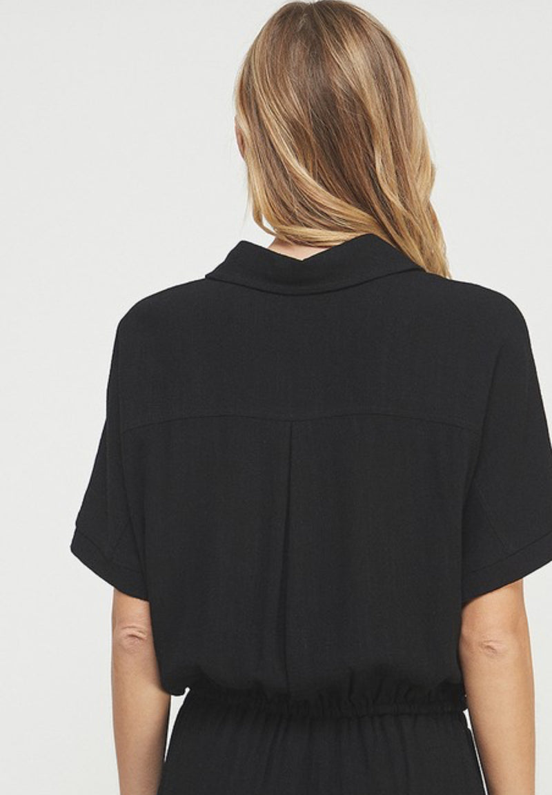 Black linen Top