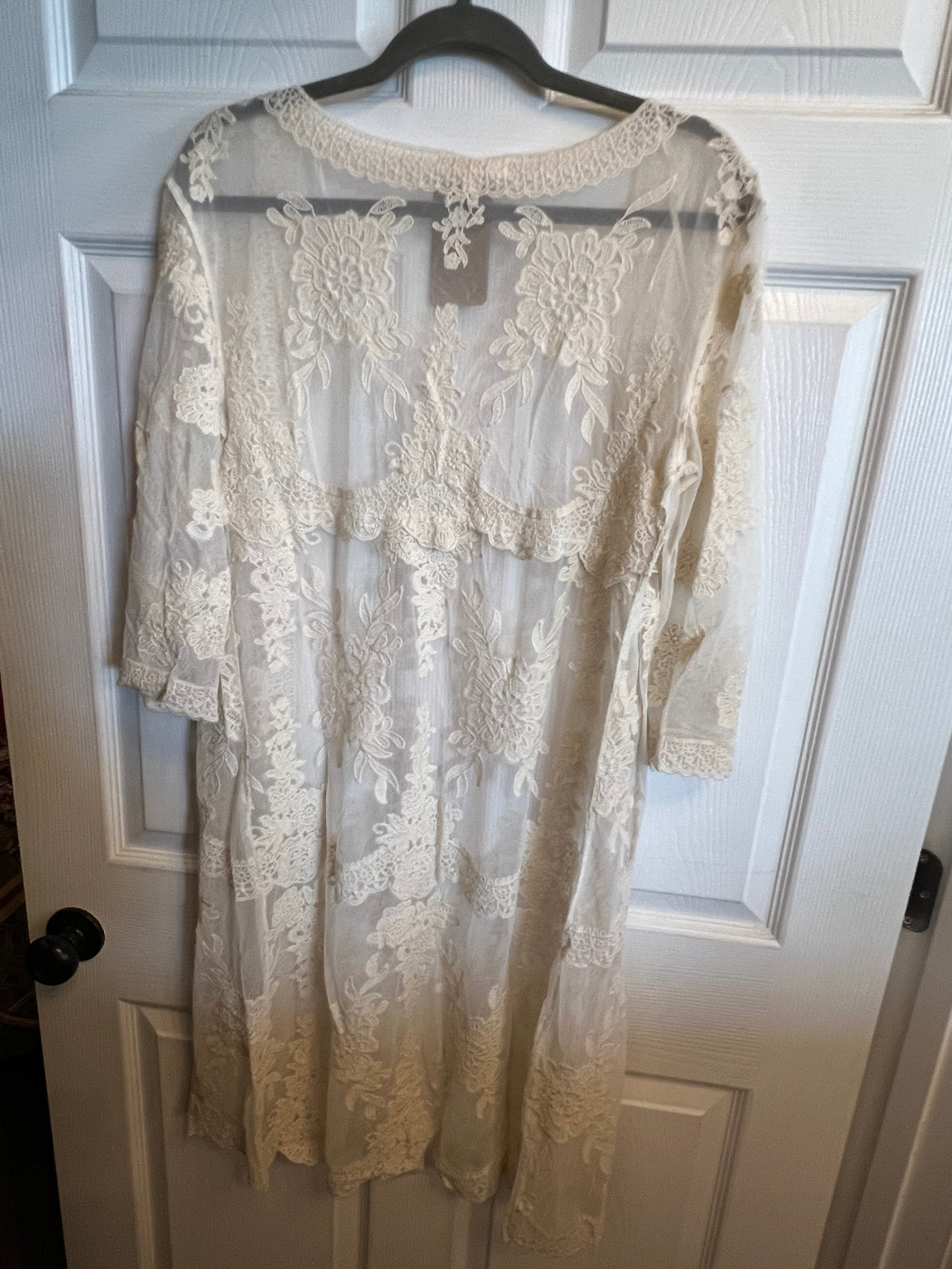 Cream Lace Duster