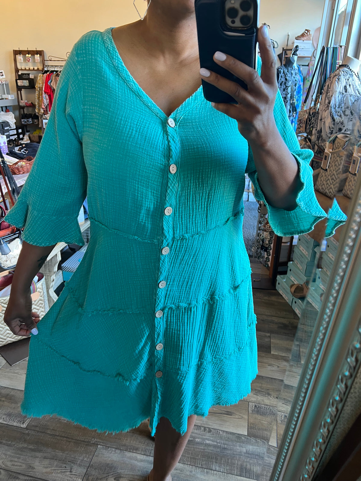 Gauze Seafoam Dress