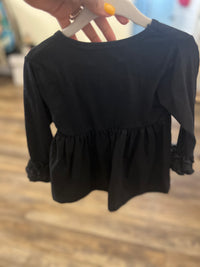 Kids Black Ruffle Top