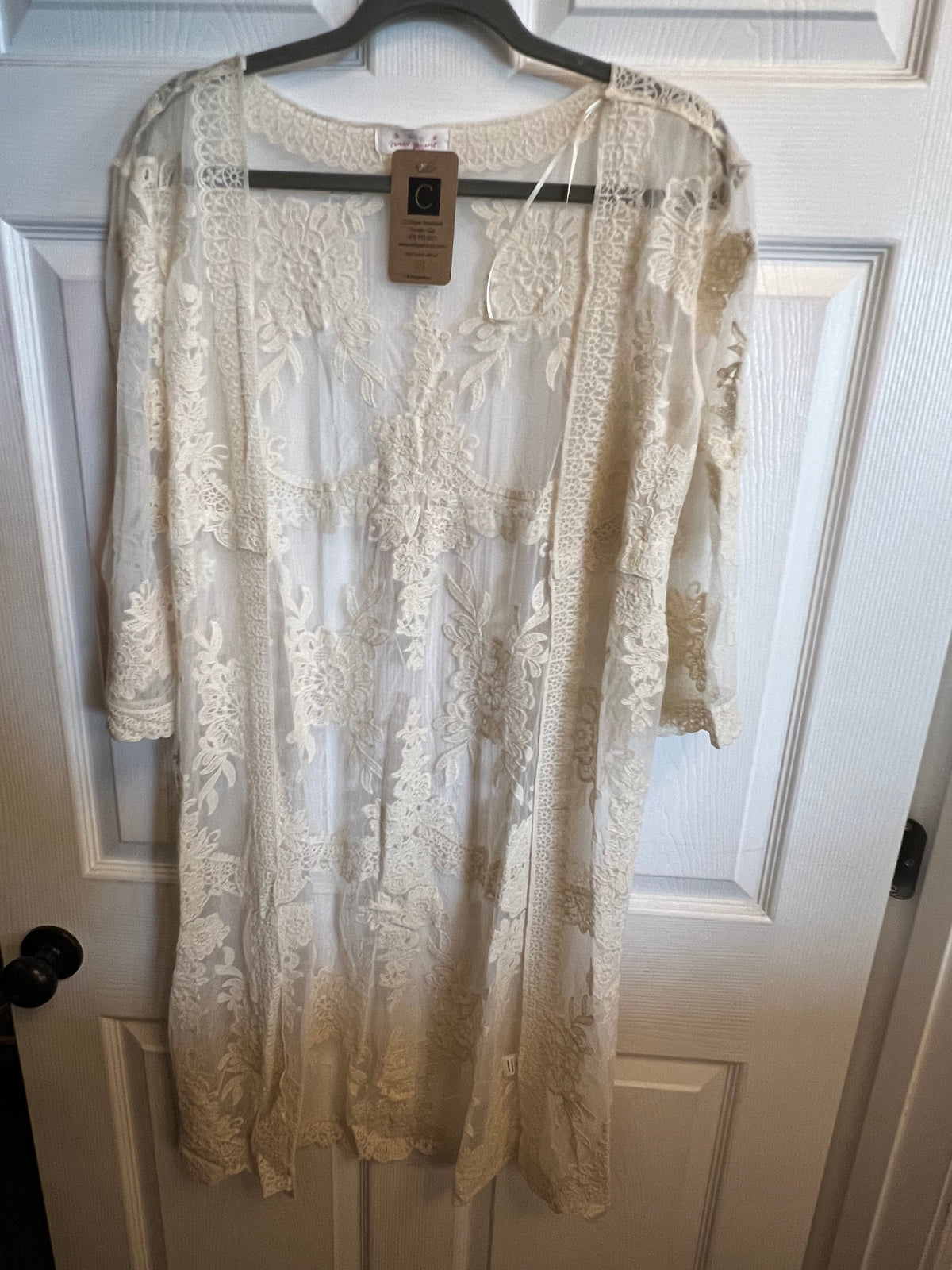 Cream Lace Duster