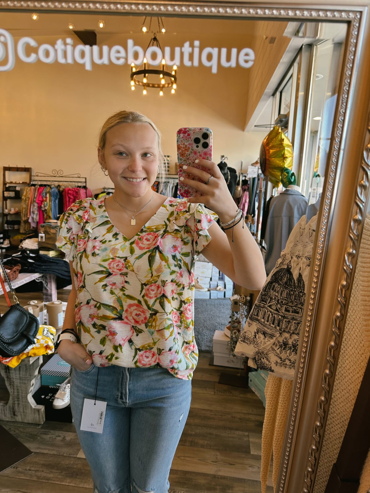 Pink Floral Top