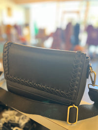 Black Francesca Flap Purse