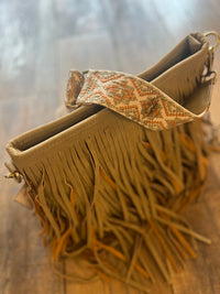 Olive Fringe Crossbody