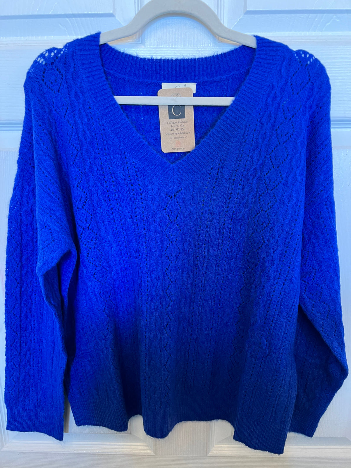 Blue V Sweater