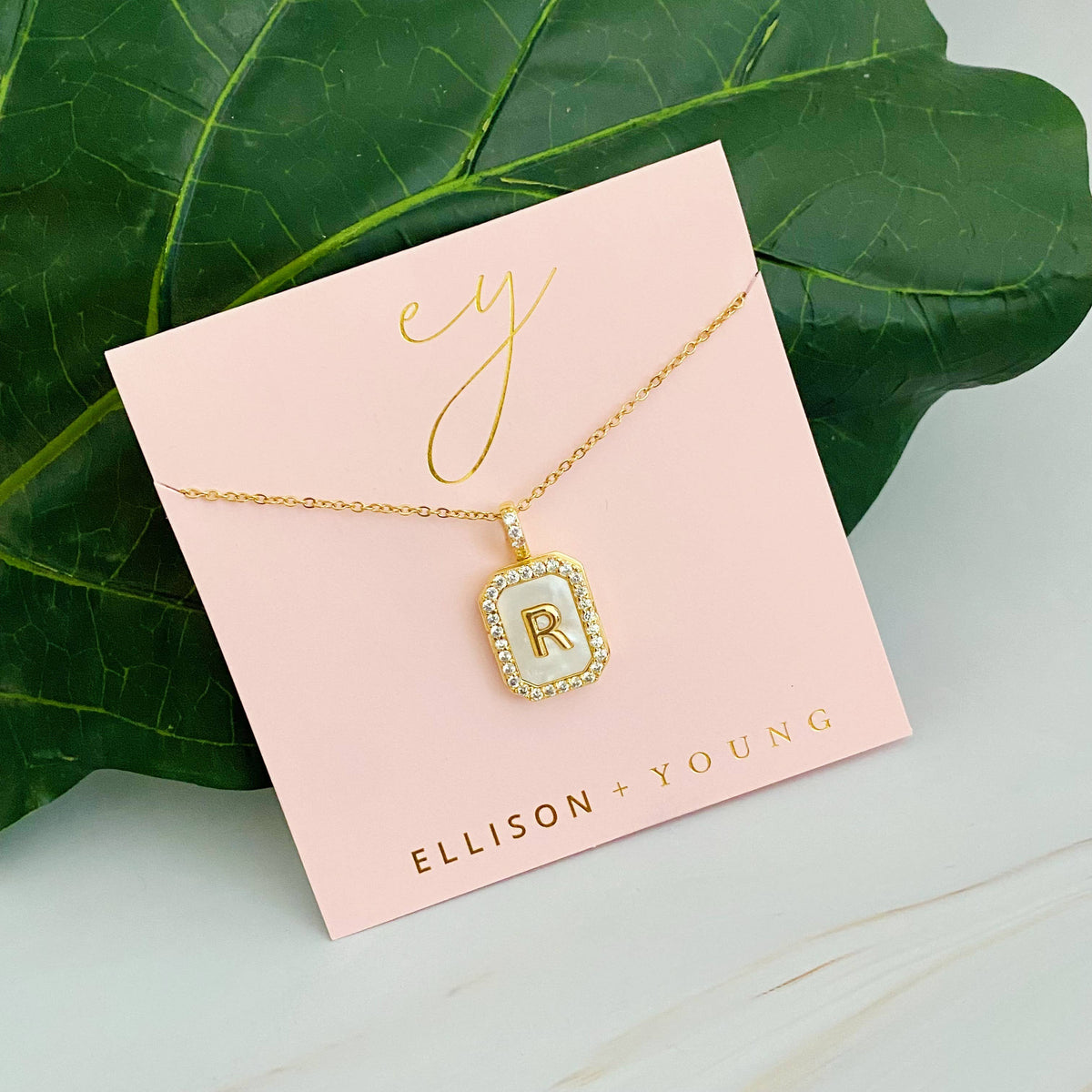 Ellison+Young - Initial Deco Open Locket Pendant Necklace