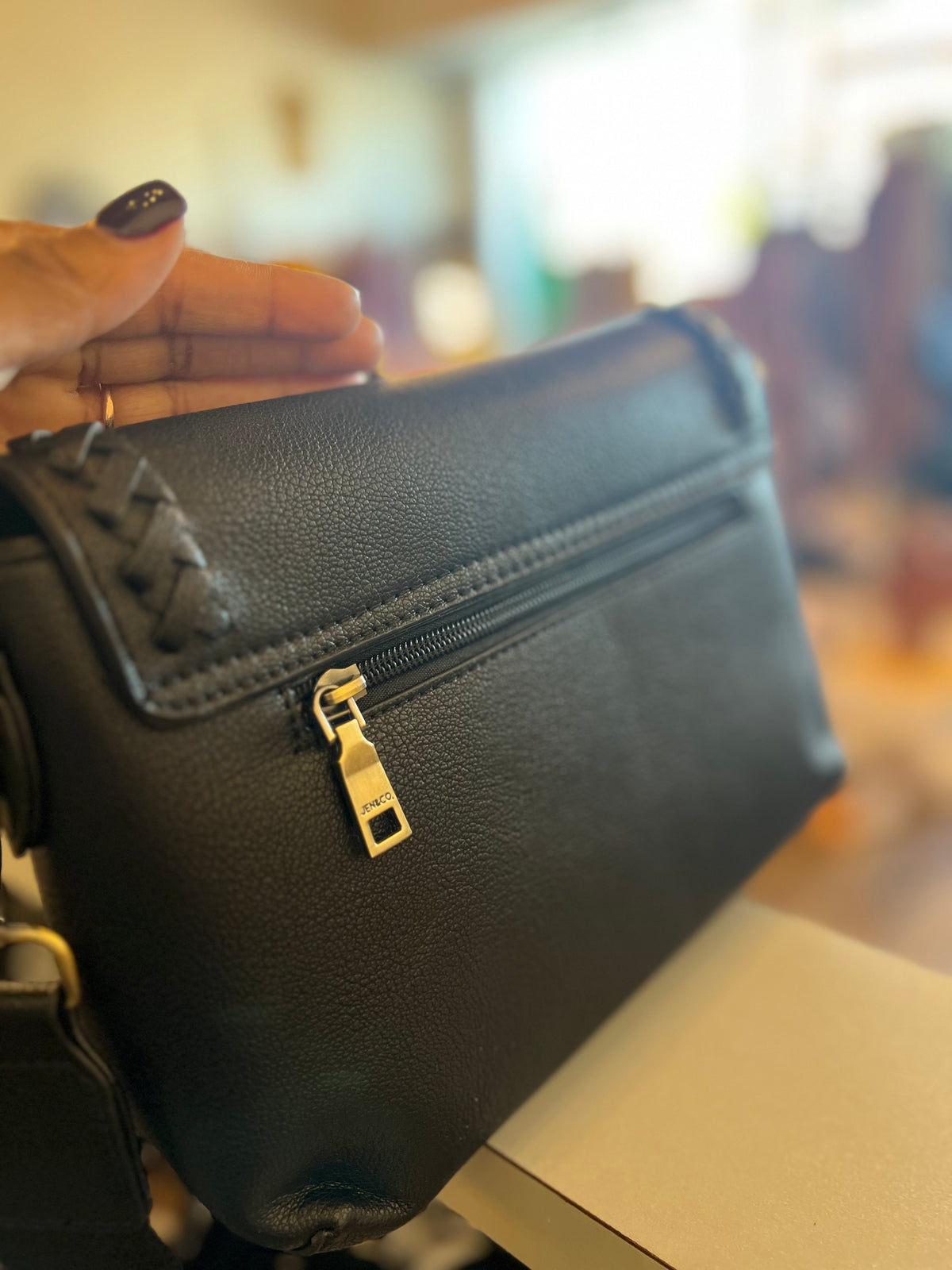 Black Francesca Flap Purse