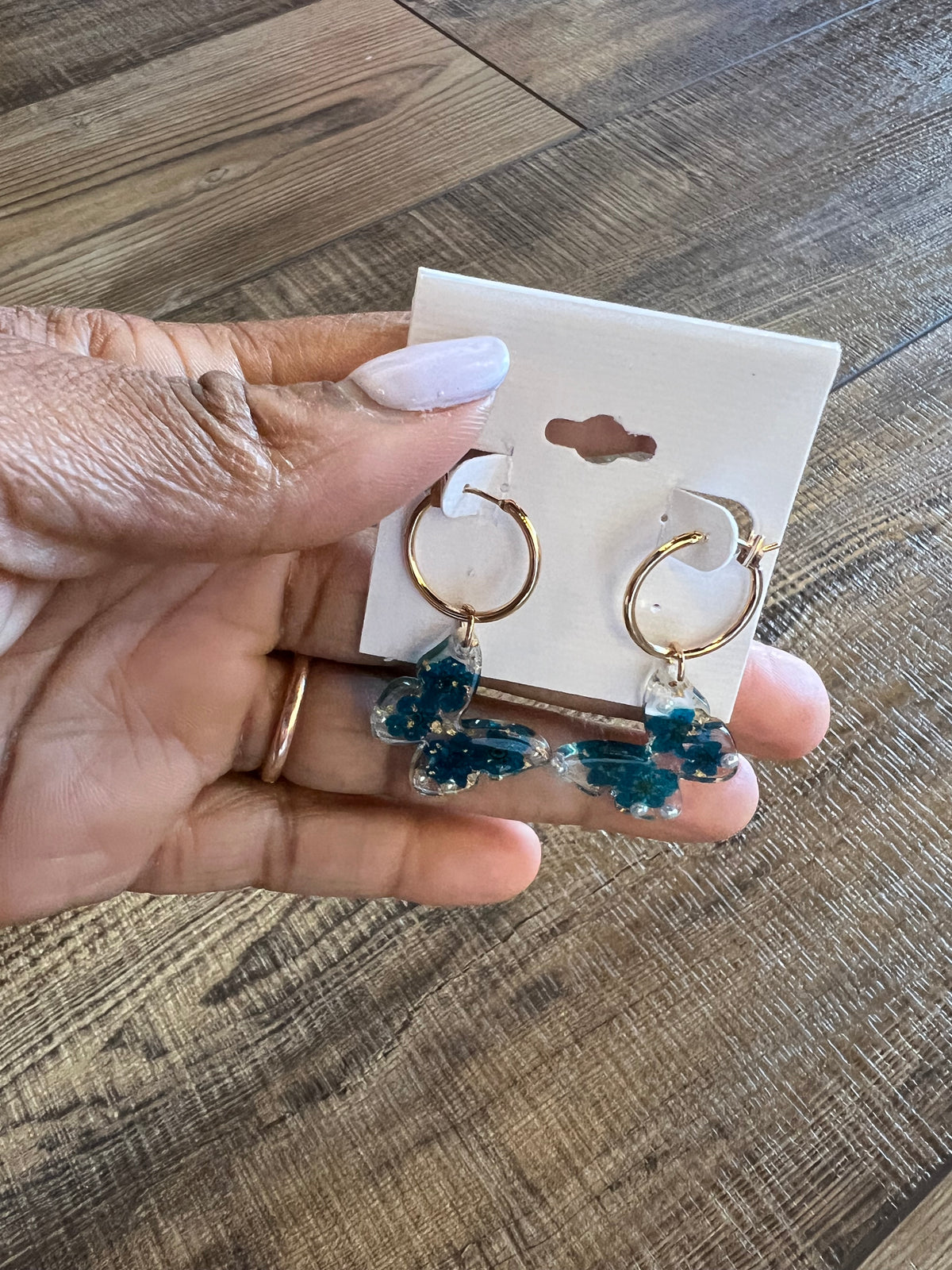 Teal/gold Earrings