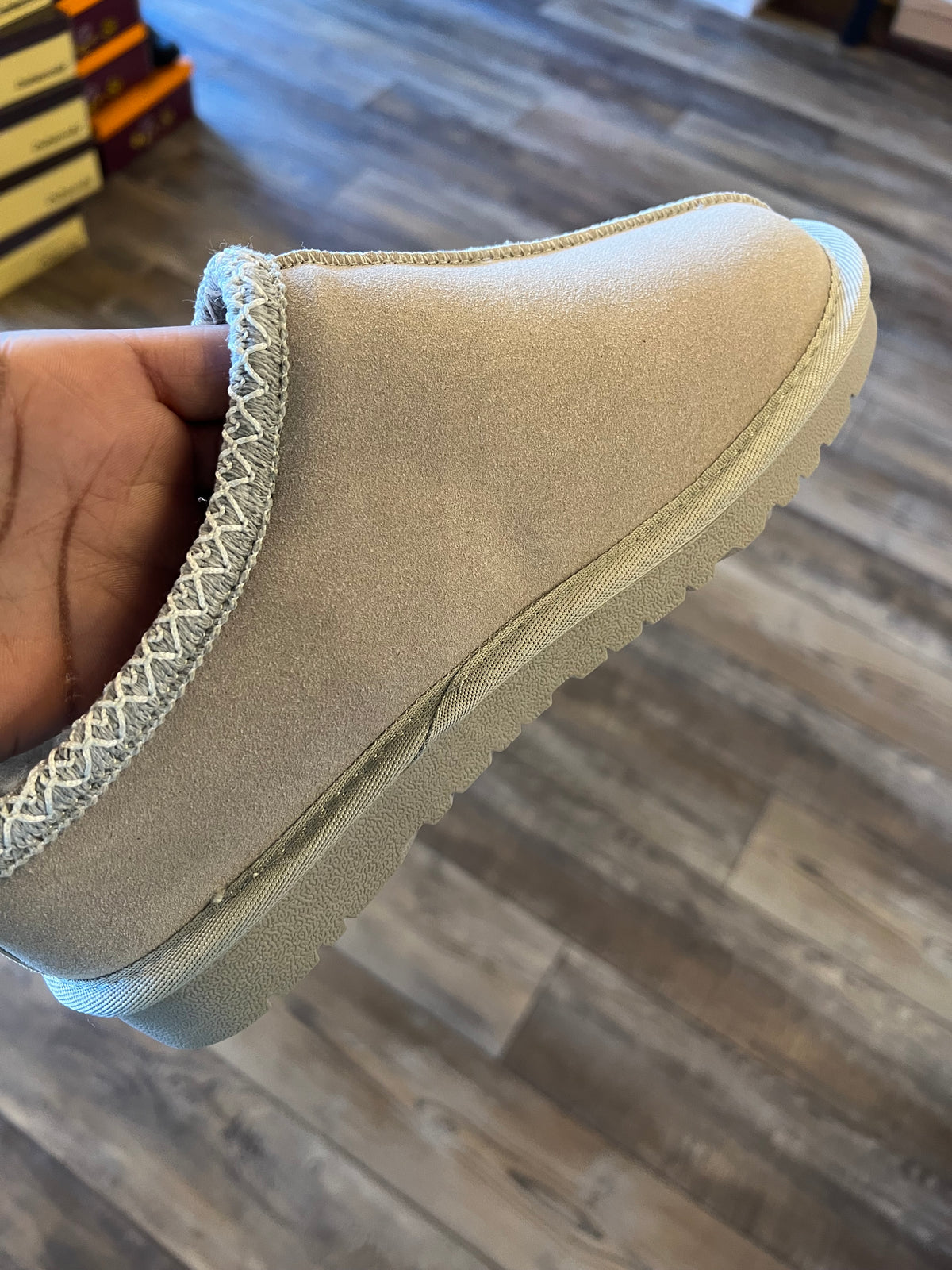 Grey Fur Shoe