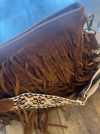 Brown Fringe Crossbody