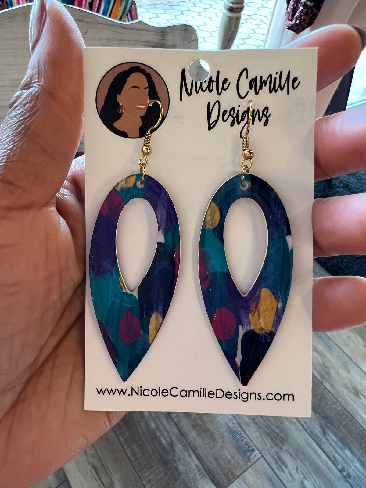 NC Watercolor Earrings