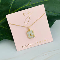 Ellison+Young - Initial Deco Open Locket Pendant Necklace