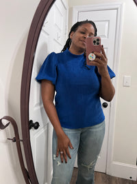 Blue Puff Top