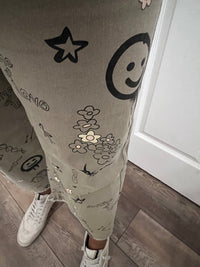 Olive Print Pant