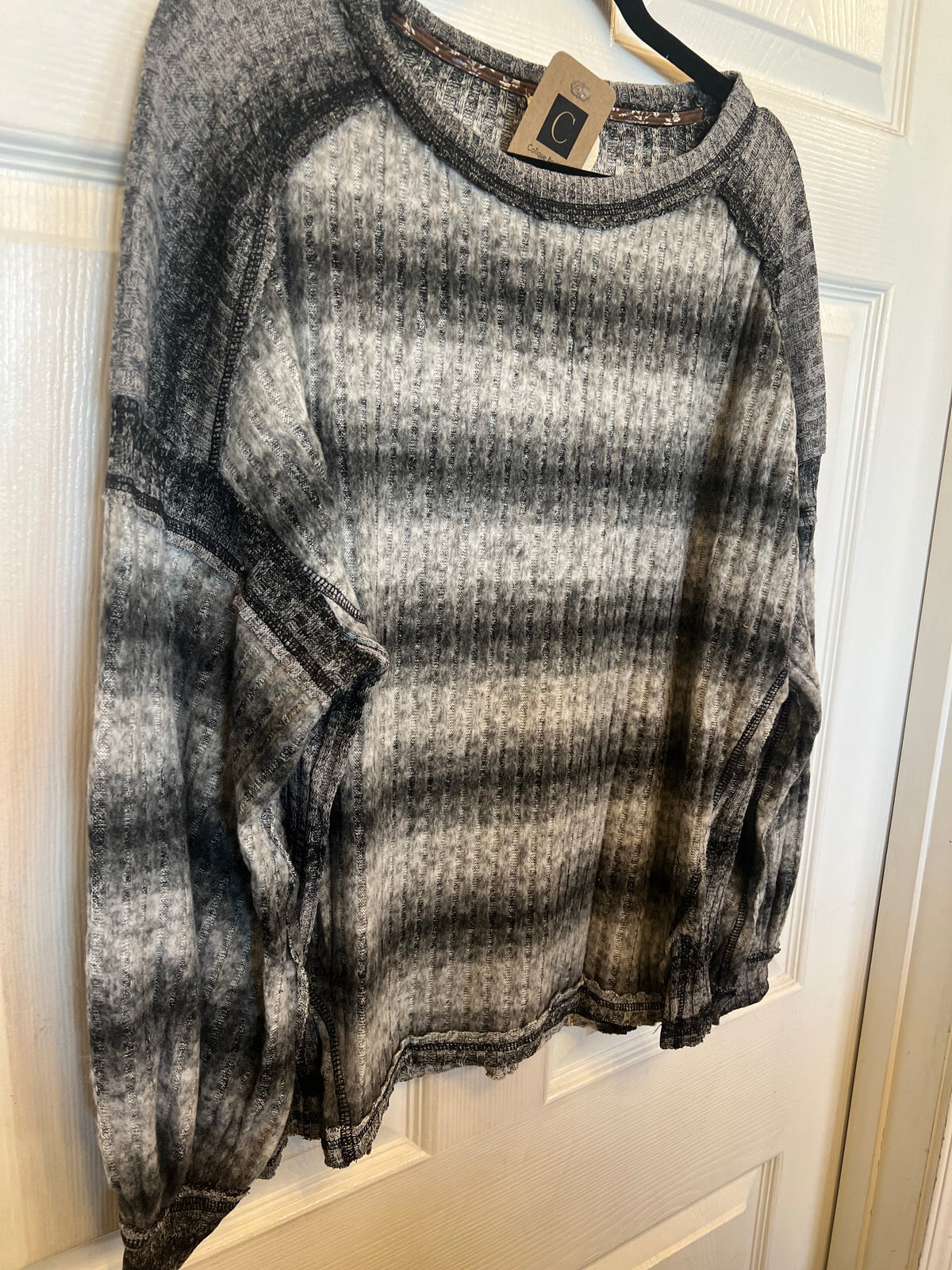 Grayed Stripe Top