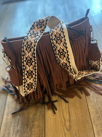 Dark Brown Fringe Crossbody