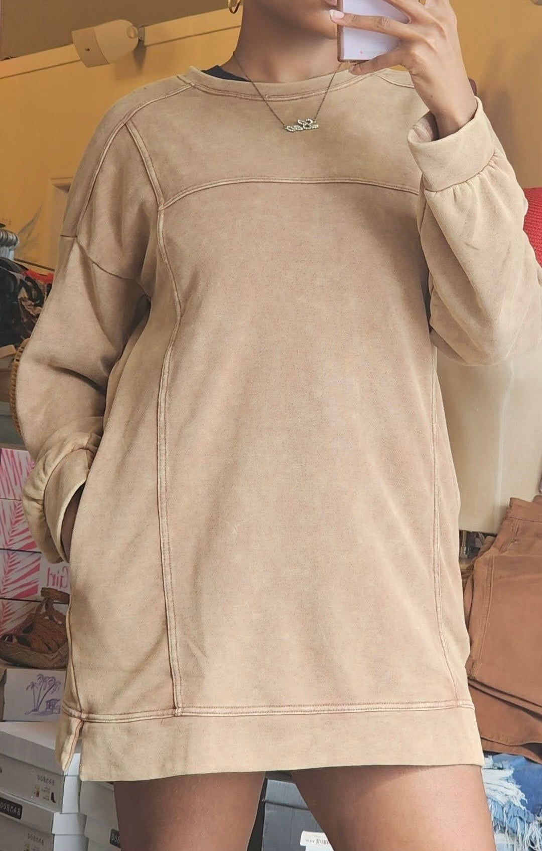 Tan Sweater Dress24