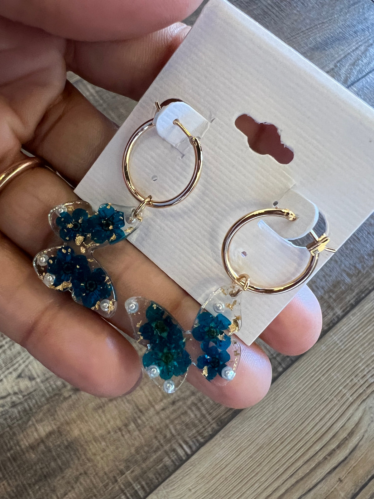 Teal/gold Earrings