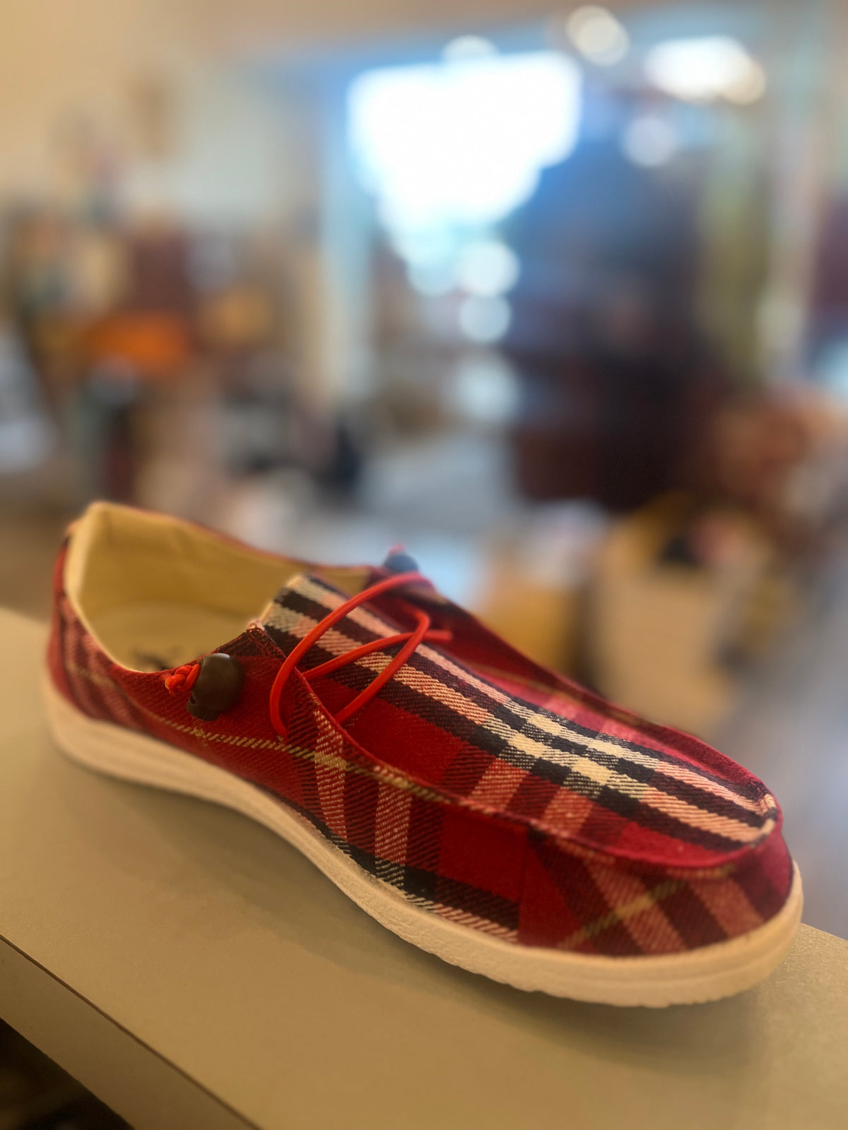 Red Plaid Kayak