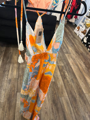 Orange printed Jumpsuit