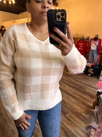 Tan Plaid Sweater