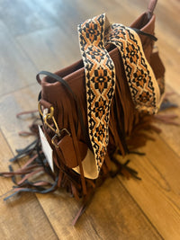 Dark Brown Fringe Crossbody