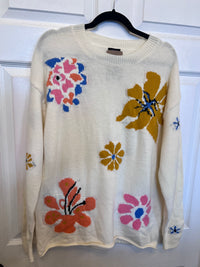 Ivory Floral Sweater