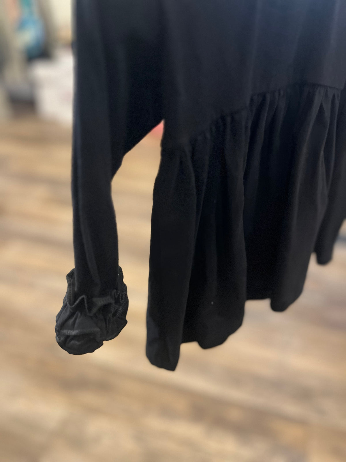 Kids Black Ruffle Top