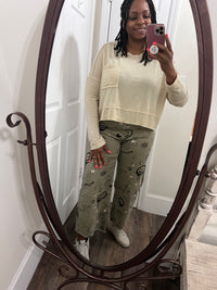 Olive Print Pant