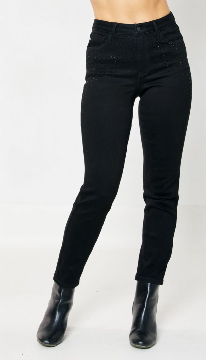 BLK Rhinestone Jean