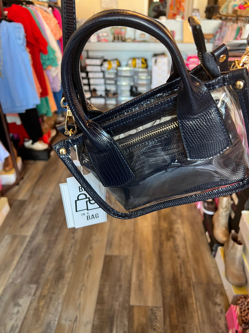 Stacey Clear Satchel Navy