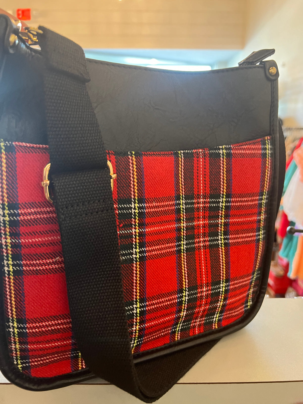 Red Plaid Posie Crossbody