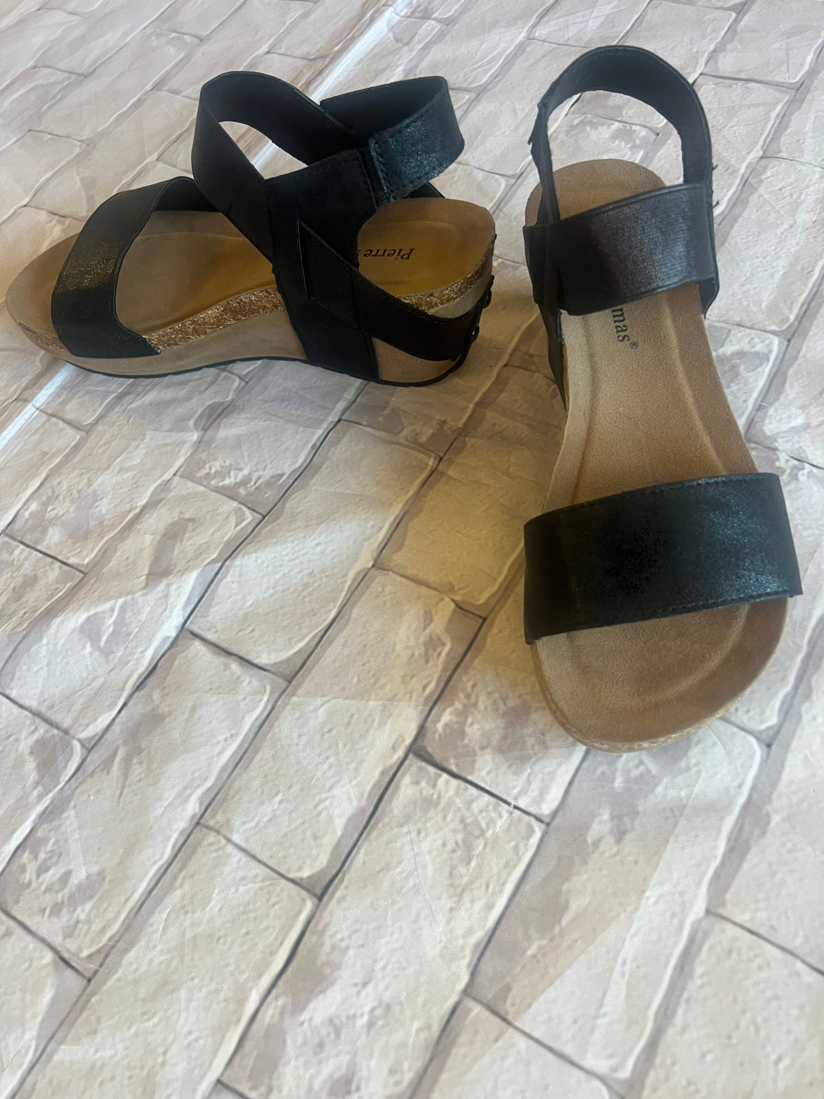 Black Wedge Sandal