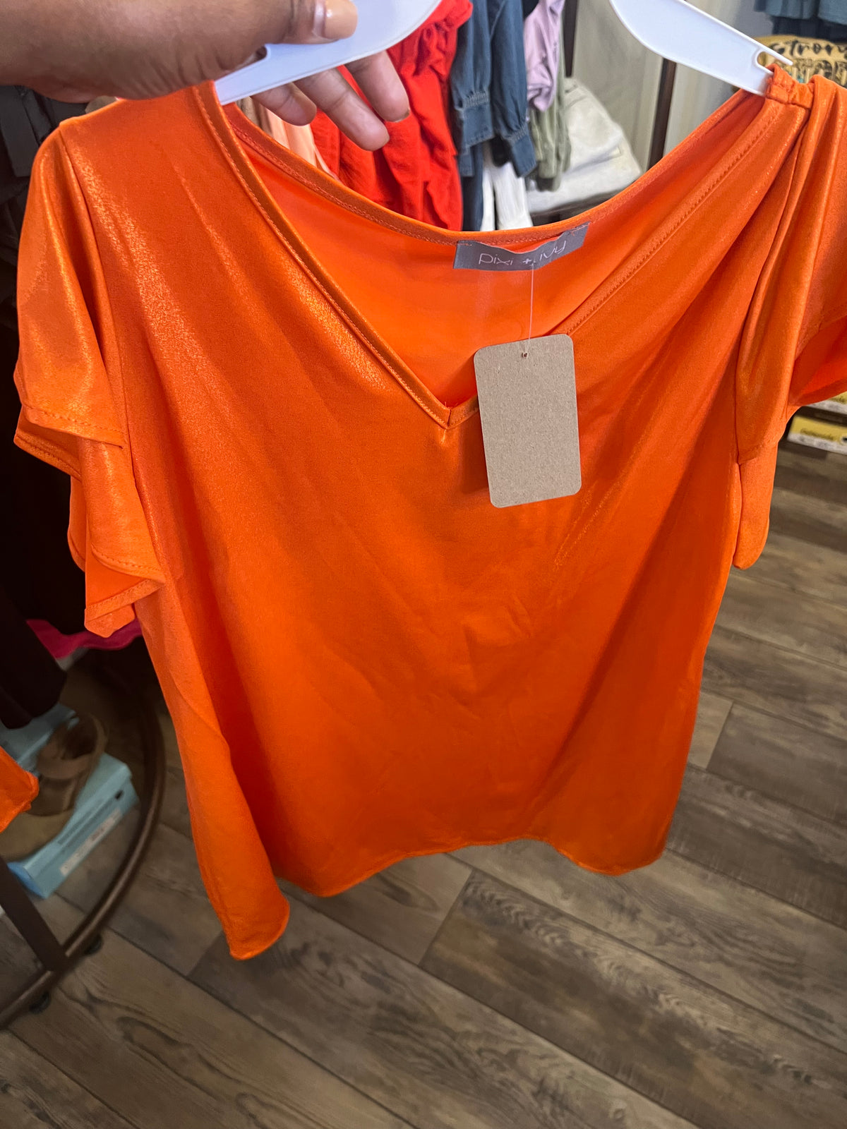 Orange Shimmer Top