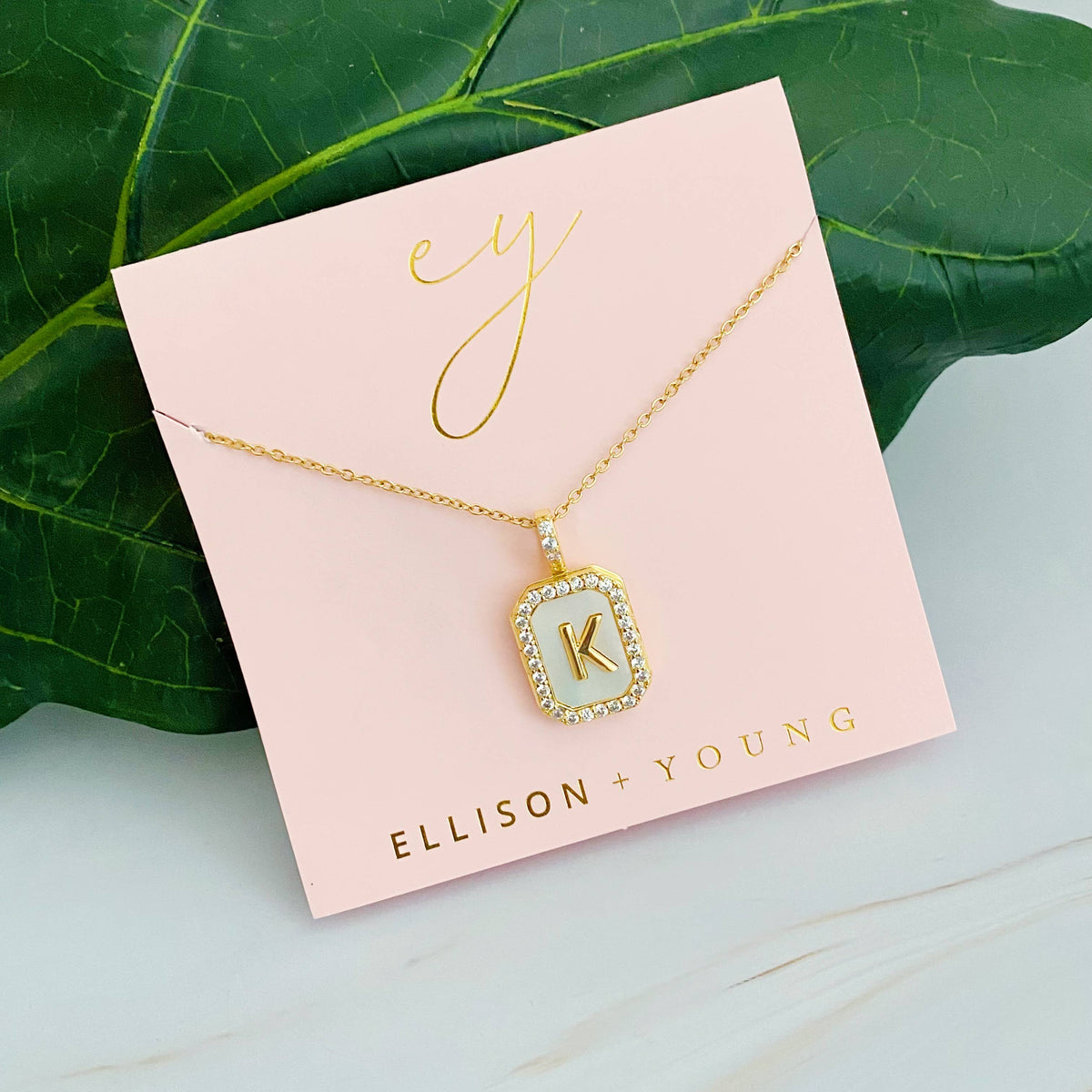 Ellison+Young - Initial Deco Open Locket Pendant Necklace