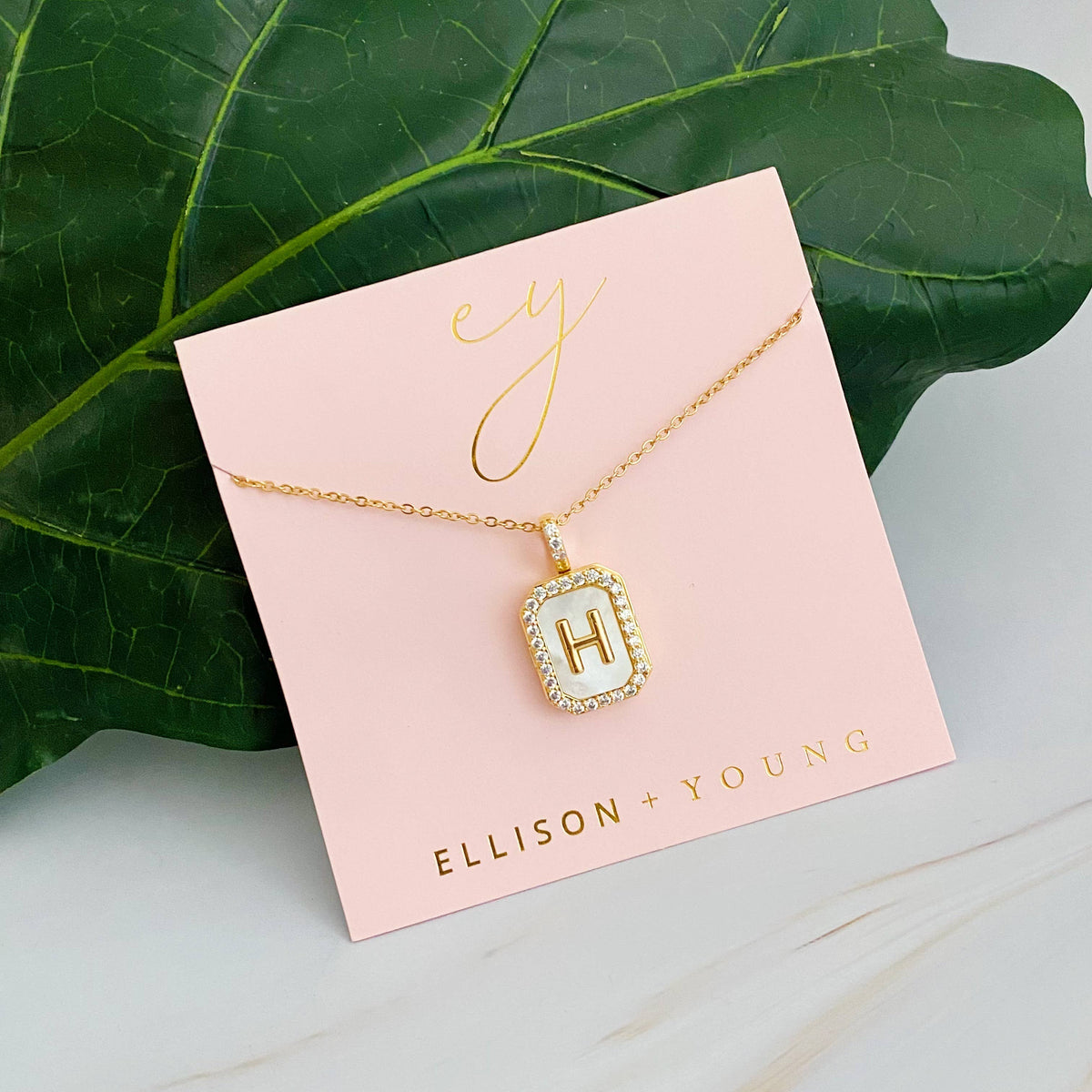 Ellison+Young - Initial Deco Open Locket Pendant Necklace