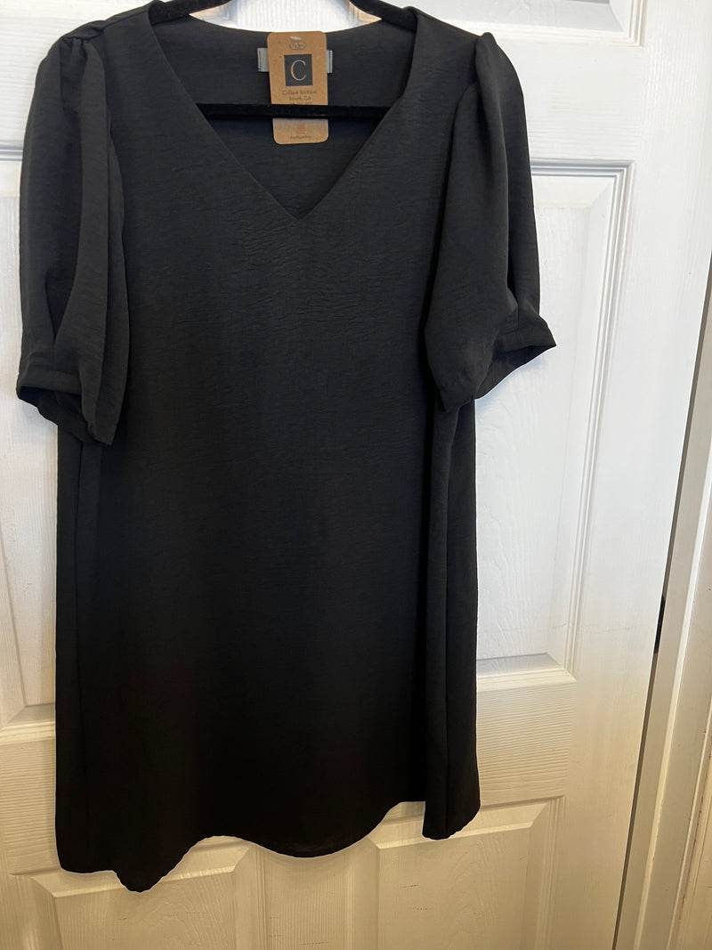 Black Vneck Dress2