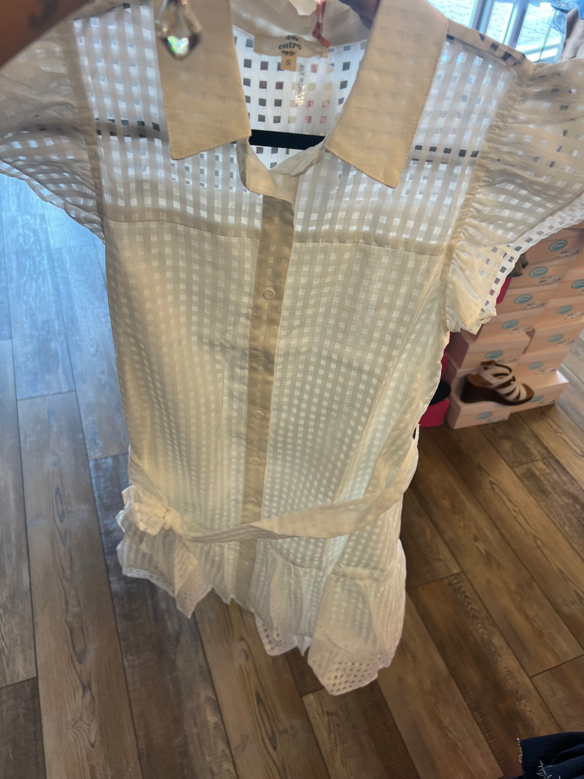 White Flutter Dress