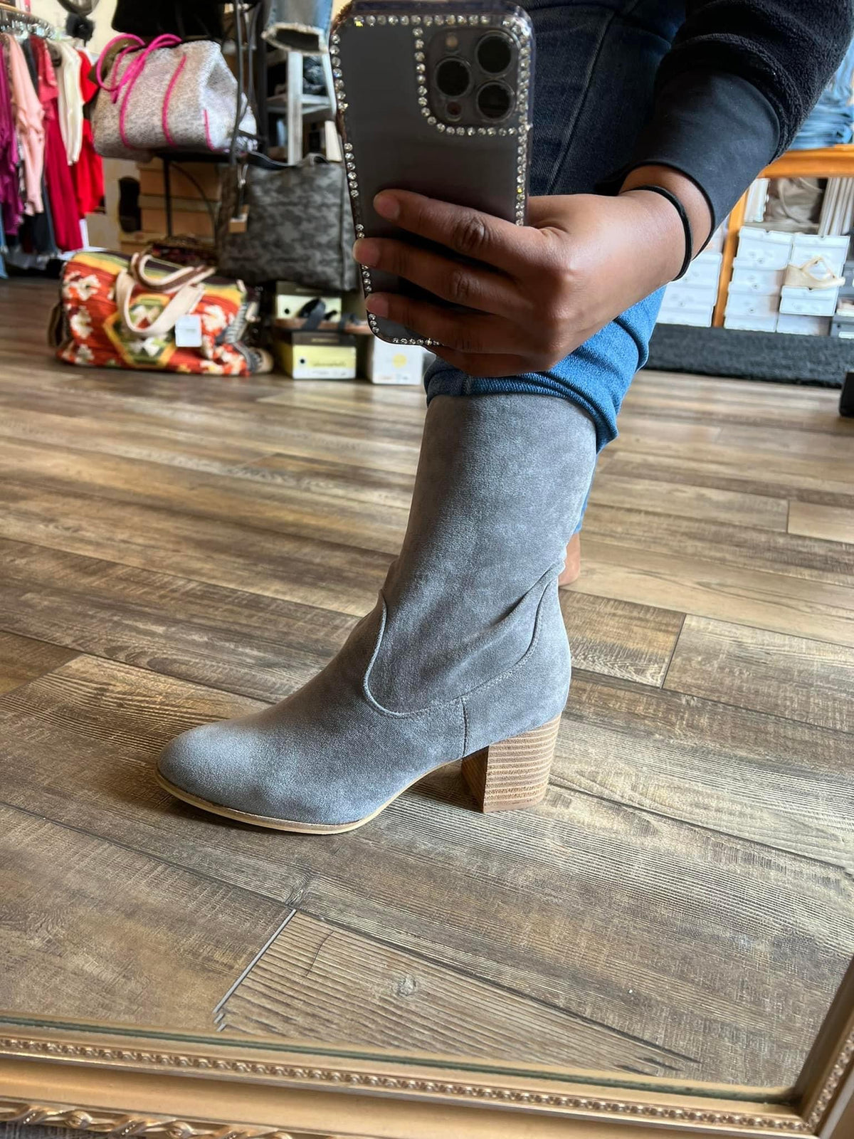 Grey Slouchy Boot