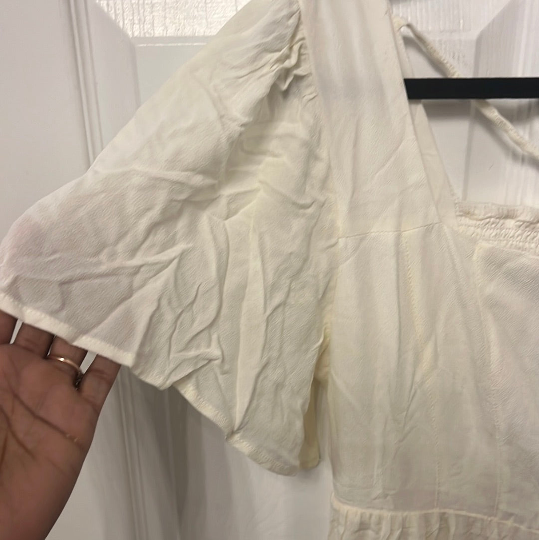 Crème Flutter Dress