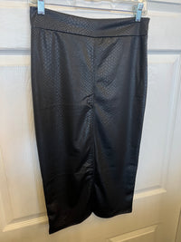 Black Faux Midi Skirt
