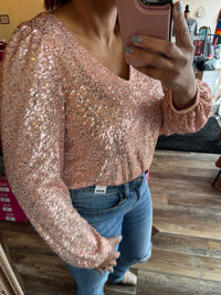 Rose Sequin Bodysuit